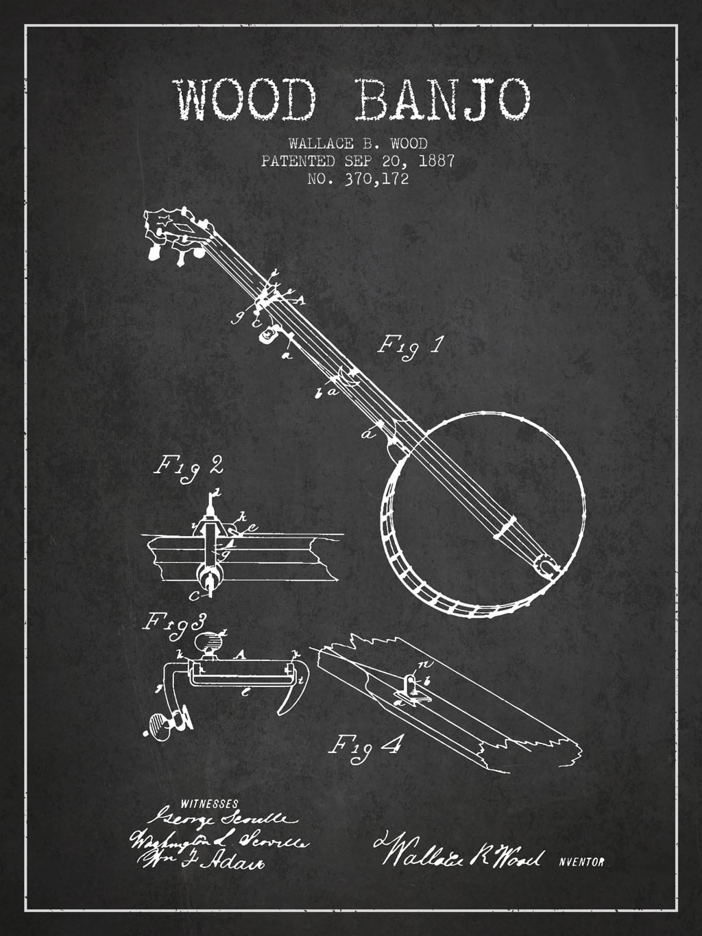 Up Your Wall Art Game With These Banjo Patent Prints