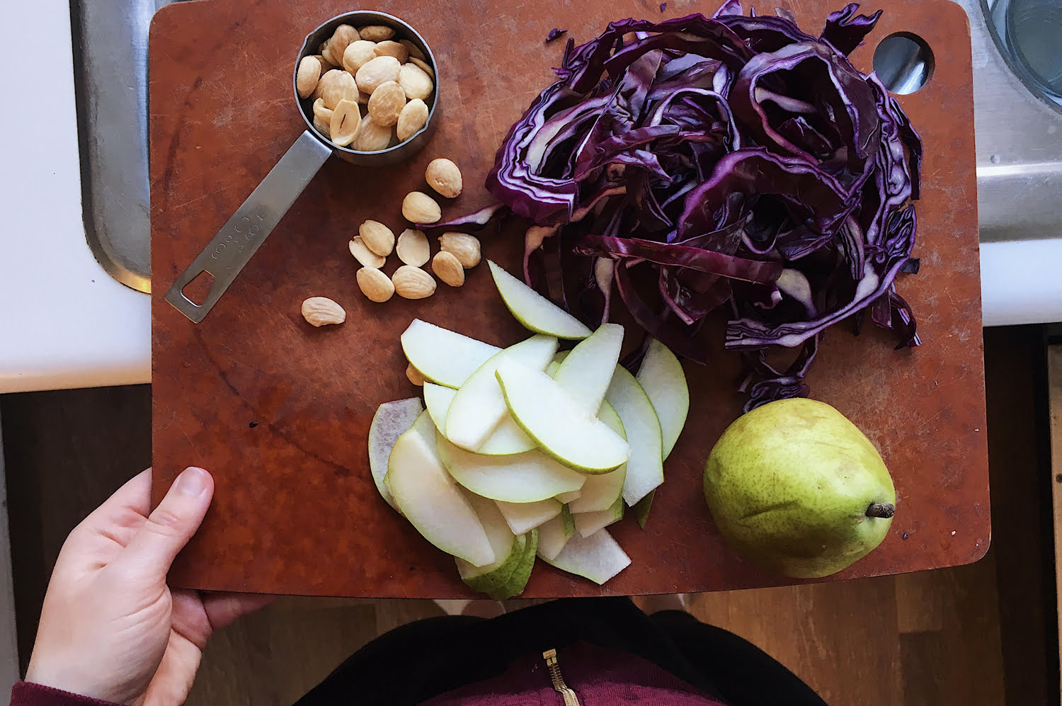 Red Cabbage Salad With Marcona Almonds & Blue Cheese